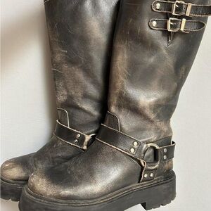 Distressed Moto Boot
